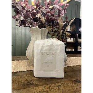 Queen 100% Linen Sheet Set White- Casaluna NEW